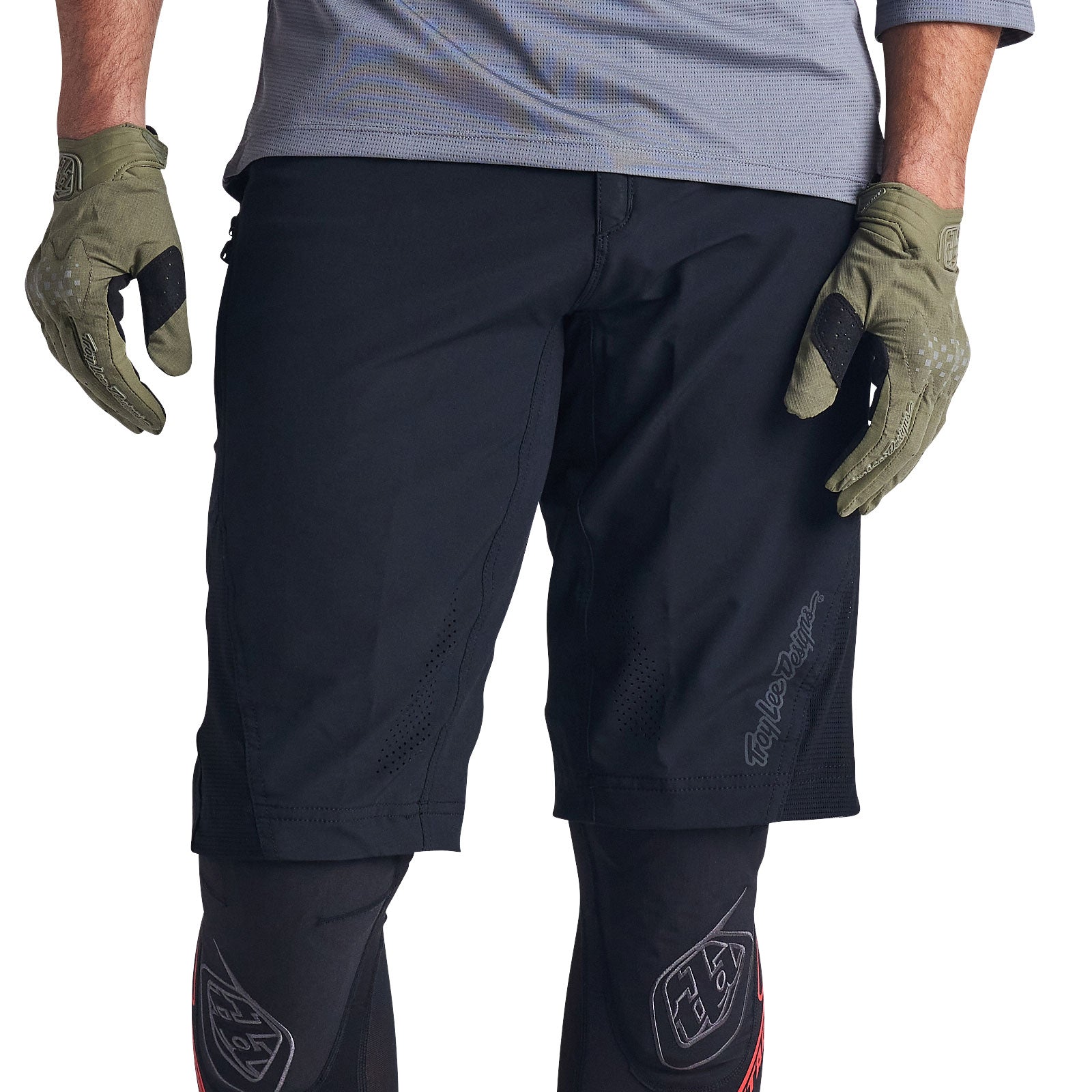 Troy Lee Designs Ruckus cycling shorts in black worn by model