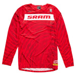 Troy Lee Designs Skyline Air LS Jersey in SRAM Roots Fiery Red with geometric pattern