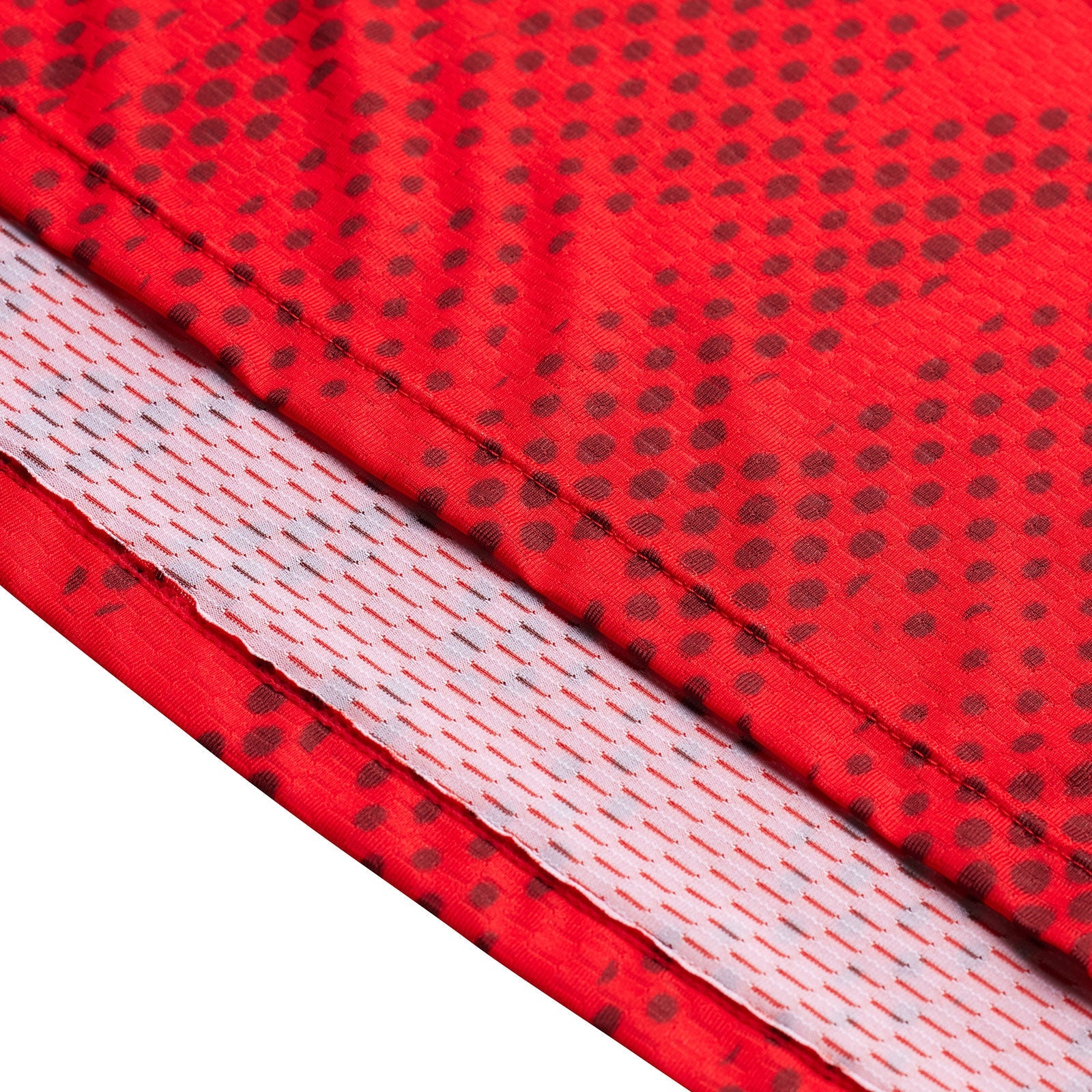 Troy Lee Designs Skyline Air LS Jersey in SRAM Roots Fiery Red with geometric pattern