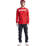 Troy Lee Designs Skyline Air LS Jersey in SRAM Roots Fiery Red worn by model
