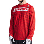 Troy Lee Designs Skyline Air LS Jersey in SRAM Roots Fiery Red with mesh pattern