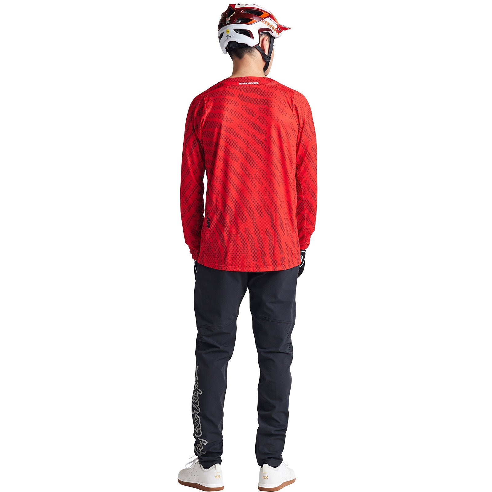 Troy Lee Designs Skyline Air Long Sleeve Jersey in SRAM Roots Fiery Red colorway