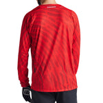 Troy Lee Designs Skyline Air LS Jersey in SRAM Roots Fiery Red colorway with geometric pattern