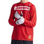 Troy Lee Designs Skyline Air long sleeve jersey in SRAM Roots Fiery Red colorway