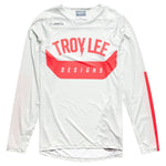 Troy Lee Designs Skyline Air LS Jersey in SRAM Roots Cement colorway with red graphics