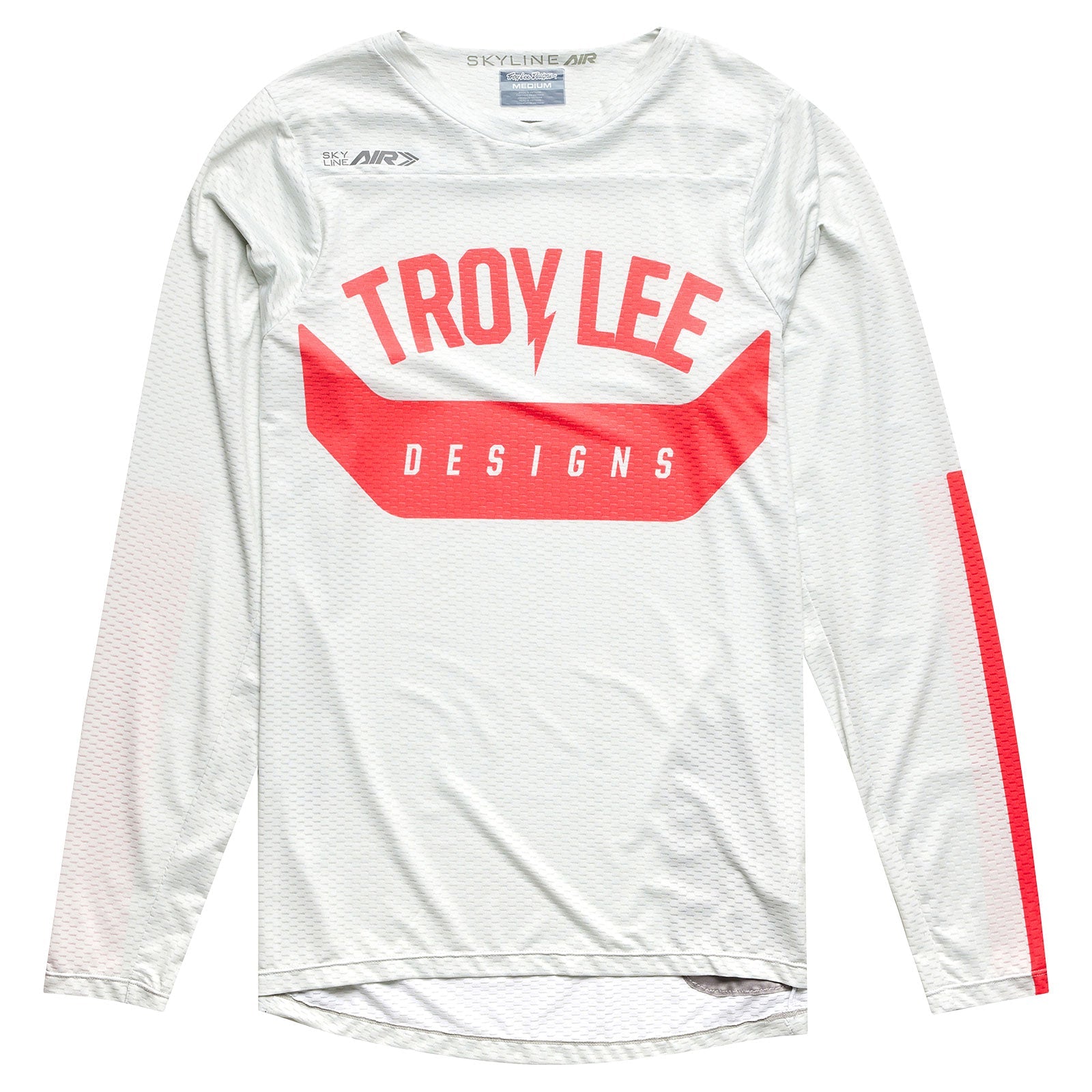 Troy Lee Designs Skyline Air LS Jersey in SRAM Roots Cement colorway with red graphics