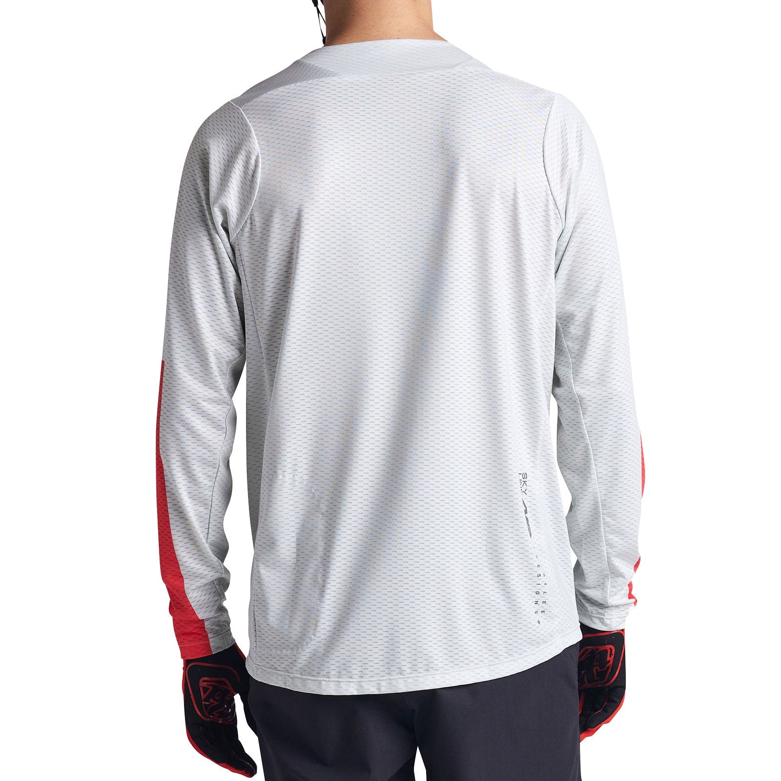 Troy Lee Designs Skyline Air LS Jersey in SRAM Roots Cement gray with red details