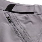 Close-up detail of Troy Lee Designs Skyline Air shorts showing zipper and stitching