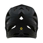 Troy Lee Designs Stage Helmet MIPS in Stealth Midnight black colorway rear view
