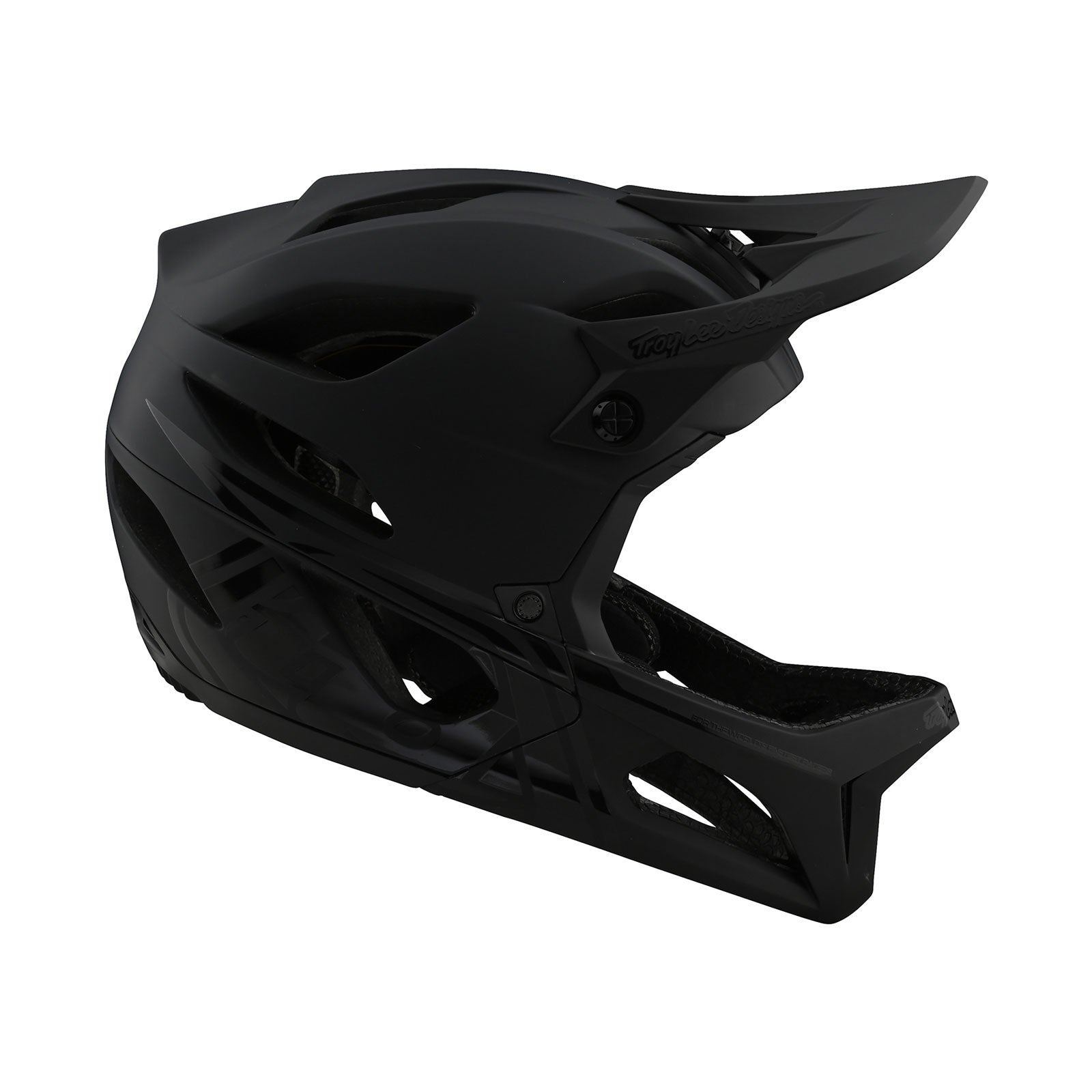 Troy Lee Designs Stage Helmet MIPS in Stealth Midnight black colorway