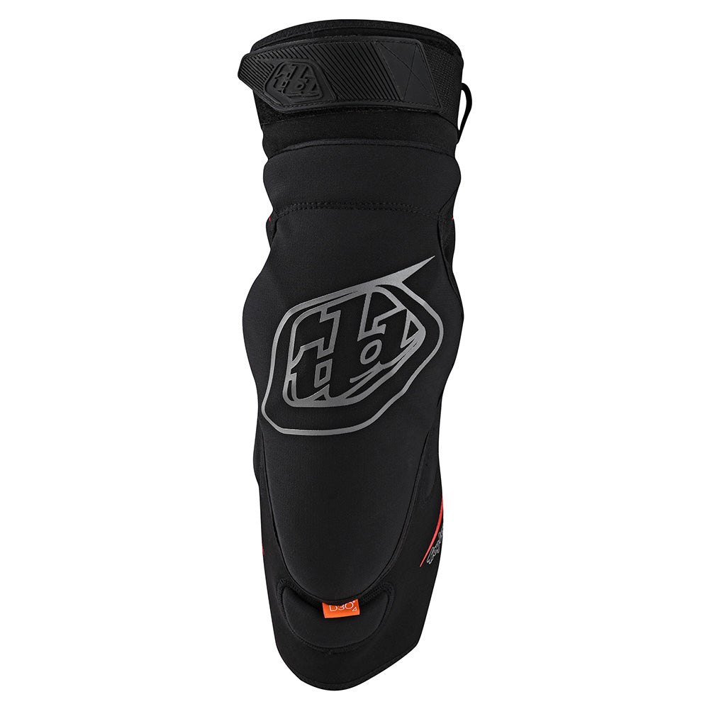 Troy Lee Designs RAID knee guard in black with logo branding