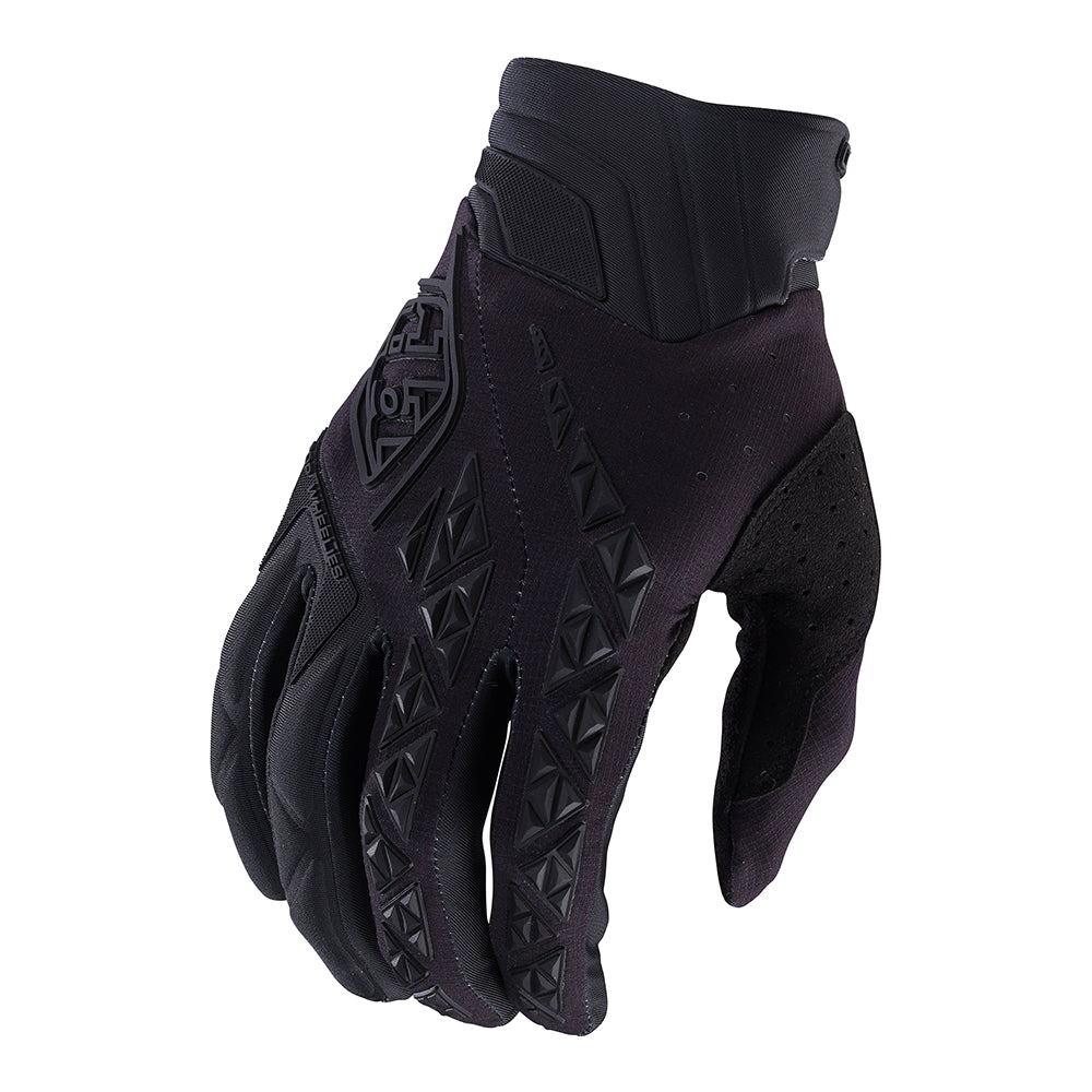 Troy Lee Designs SE Pro Glove in solid black with diamond pattern details