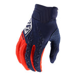 Troy Lee Designs SE Pro Glove in Navy and Orange colorway with textured palm grip