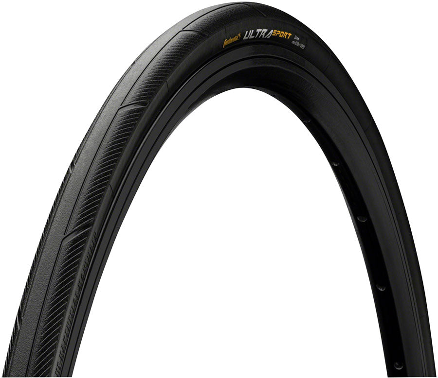 Continental Ultra Sport III tire in black with Pure Grip technology and wire bead construction