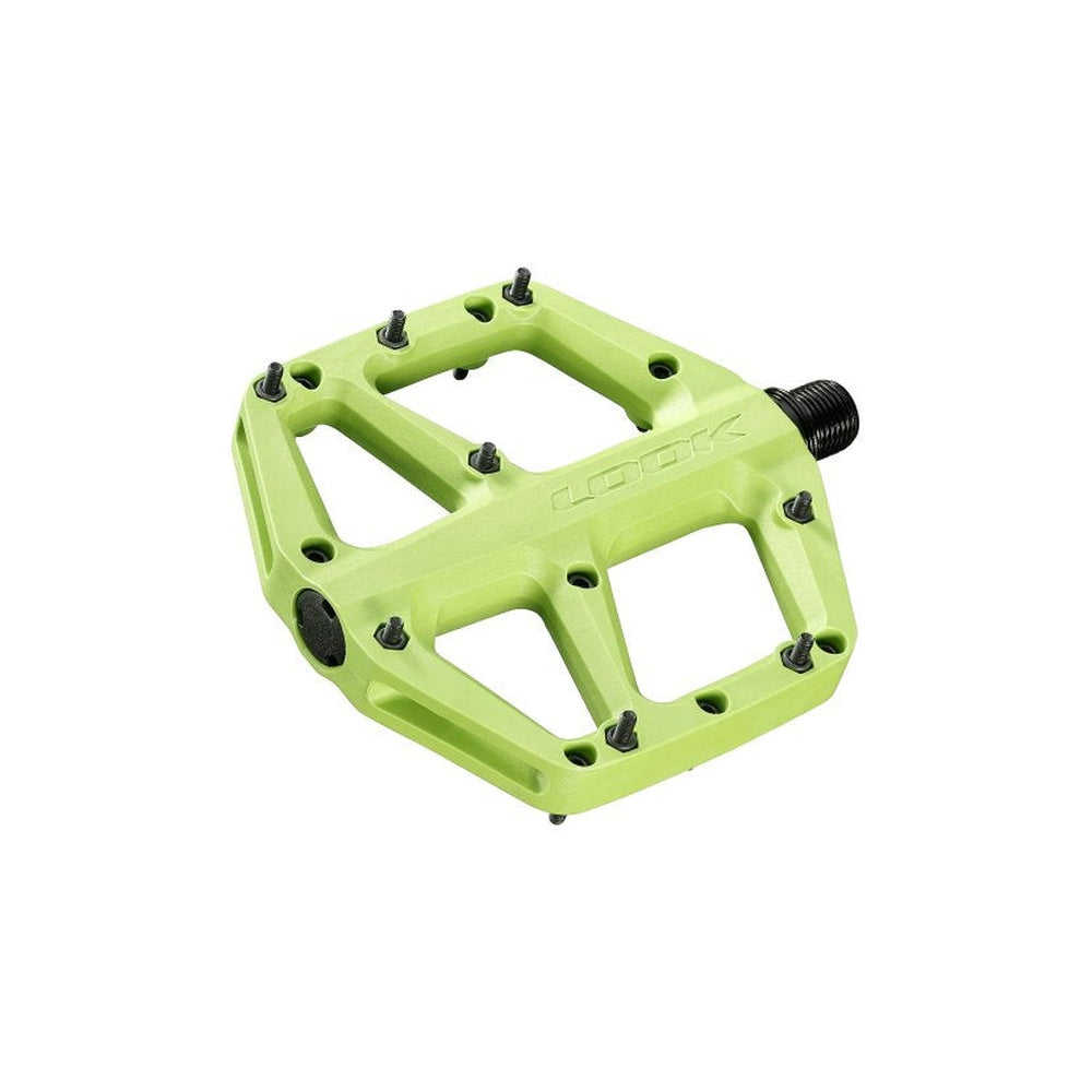Look Trail Fusion lime green mountain bike pedals with black pins