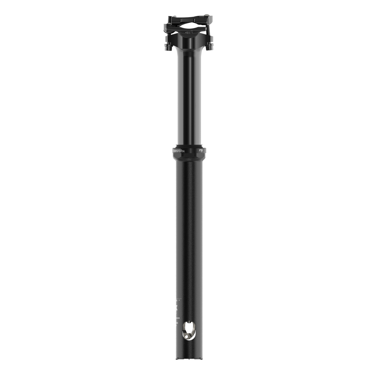 FOX Transfer SL dropper seatpost in matte black with internal routing and seat clamp