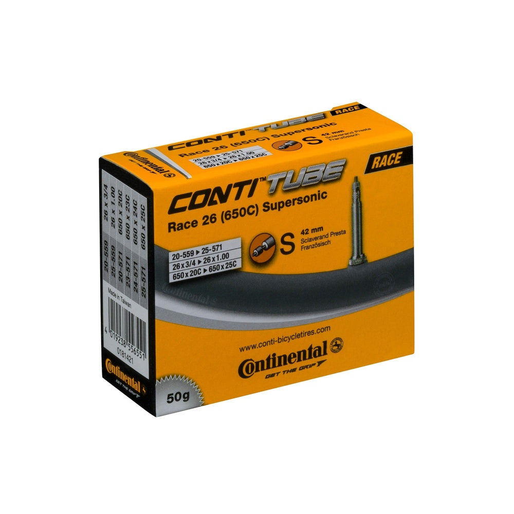 Continental Race 26 inner tube with Presta valve in orange packaging
