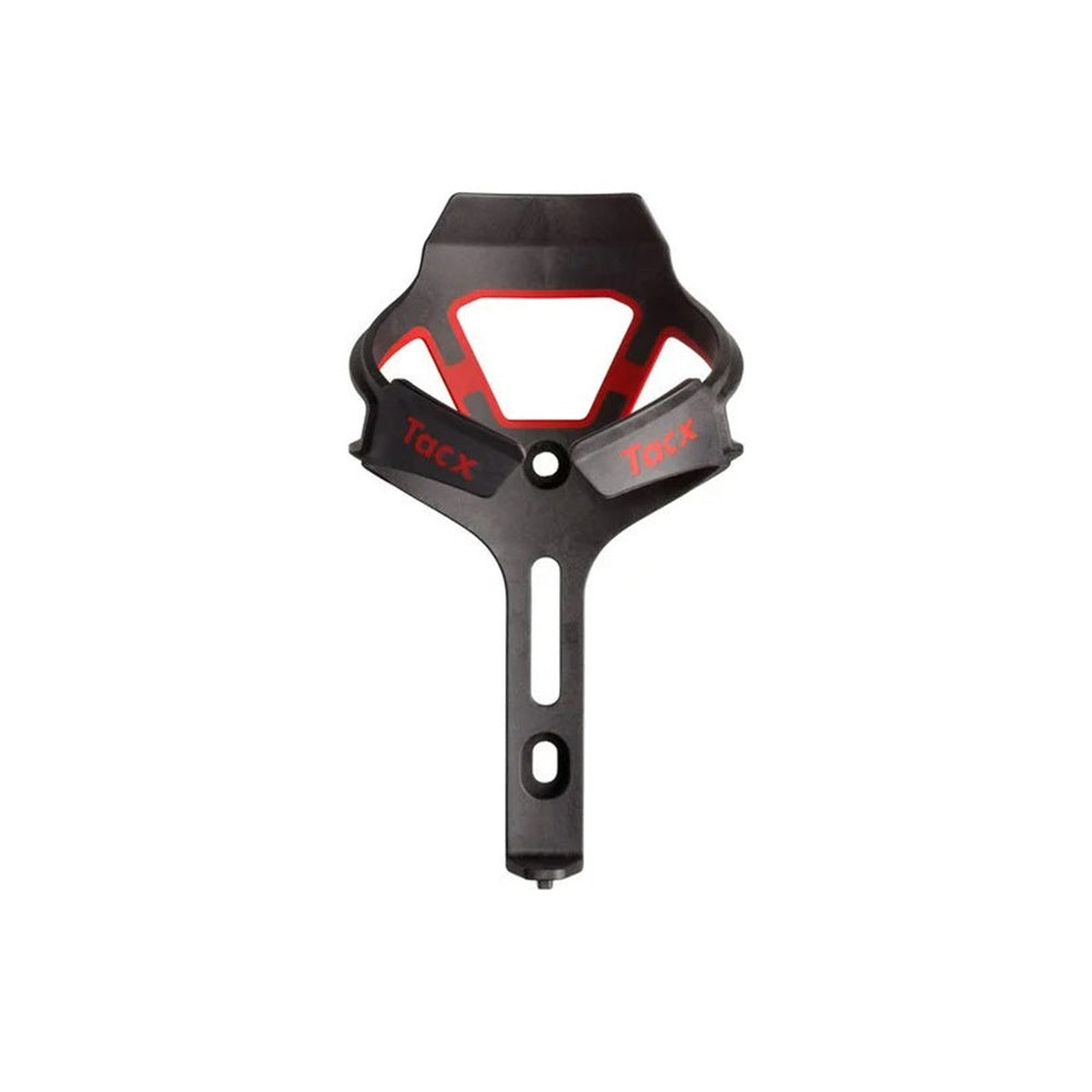 Tacx Ciro bottle cage in matte black with red trim accents