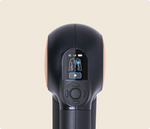 Therabody Theragun Sense black massage device with LCD display showing body diagram