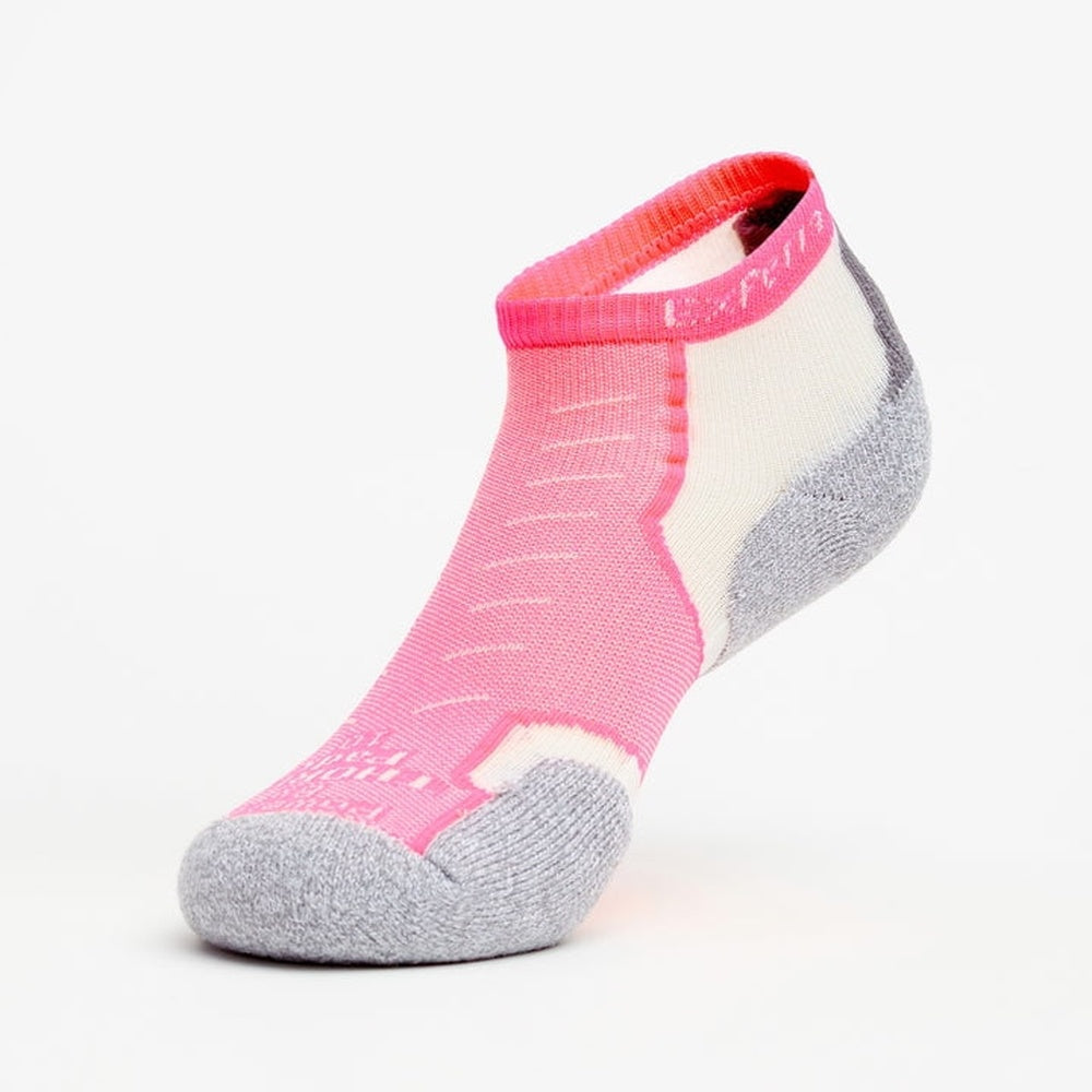 Experia Light Cushion Low-Cut Sock in electric pink with white and gray details