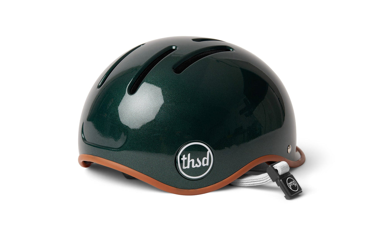 Thousand Heritage 2.0 bicycle helmet in British Racing Green with tan leather trim