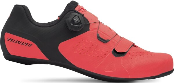 Specialized Torch 2.0 road cycling shoes in acid lava and black colorway