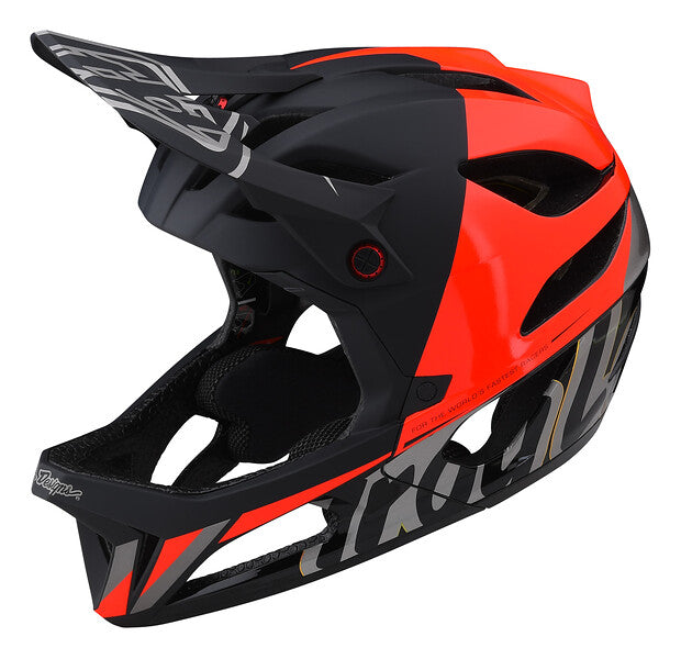 Troy Lee Designs Stage MIPS Full Face Helmet in Nova Glo Red colorway