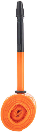 Orange Tubolito S-Tubo road bike tube with black Presta valve