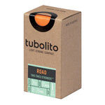 Tubolito Road 700c bicycle inner tube in kraft brown packaging, 18-28mm width, 60mm valve