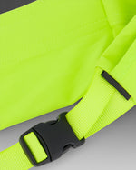 2XU Run Belt in bright volt yellow with black plastic buckle and adjustable strap