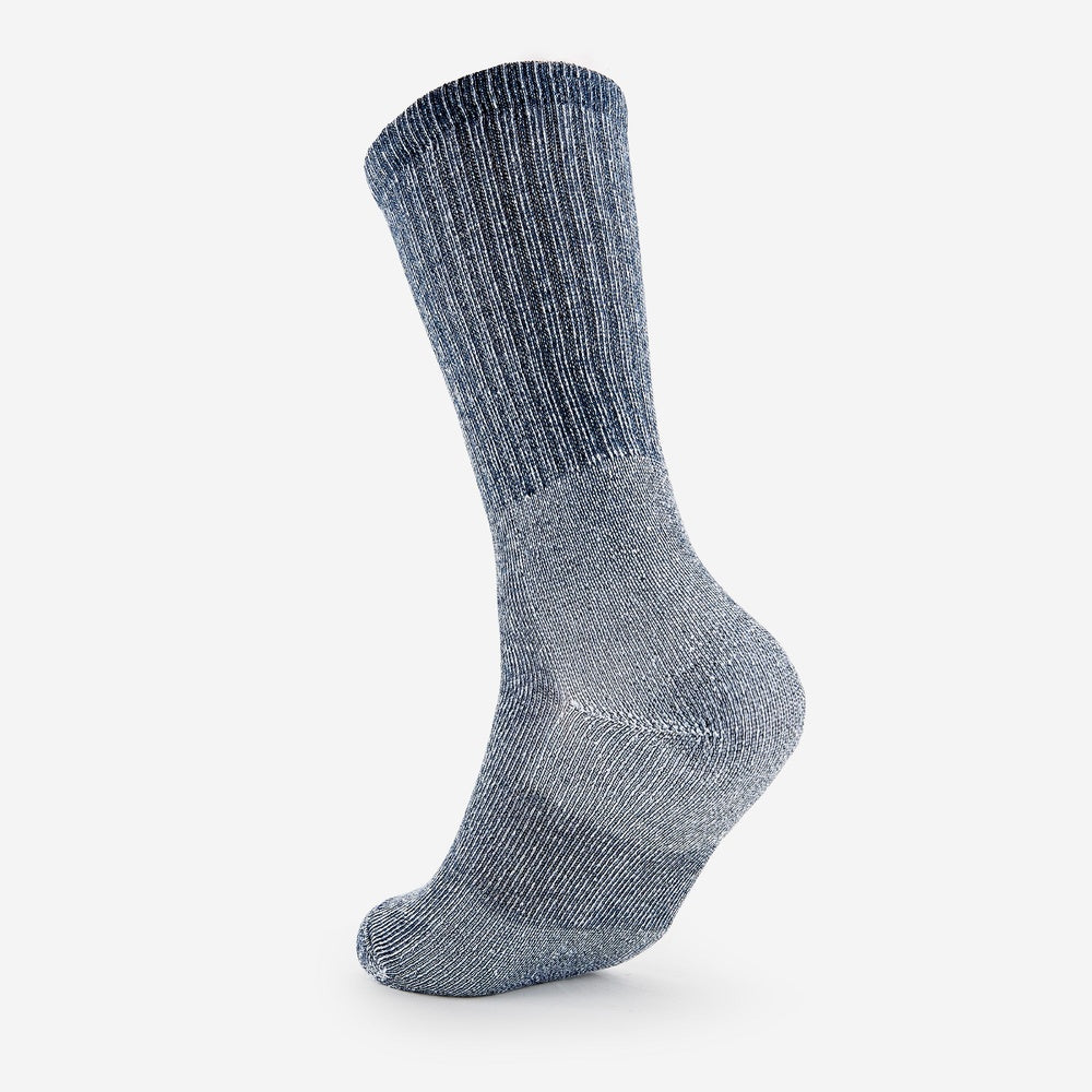 Thorlos dark blue crew hiking sock with cushioned heel and toe