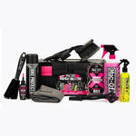 Muc-Off Ultimate Bicycle Care Kit with cleaning products, brushes, and carrying case