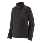 Patagonia R1 Air Fleece Zip-Neck in dark gray with textured fabric pattern