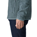 Close-up side view of Patagonia Better Sweater Fleece Jacket in Blue Sage Rib Knit colorway