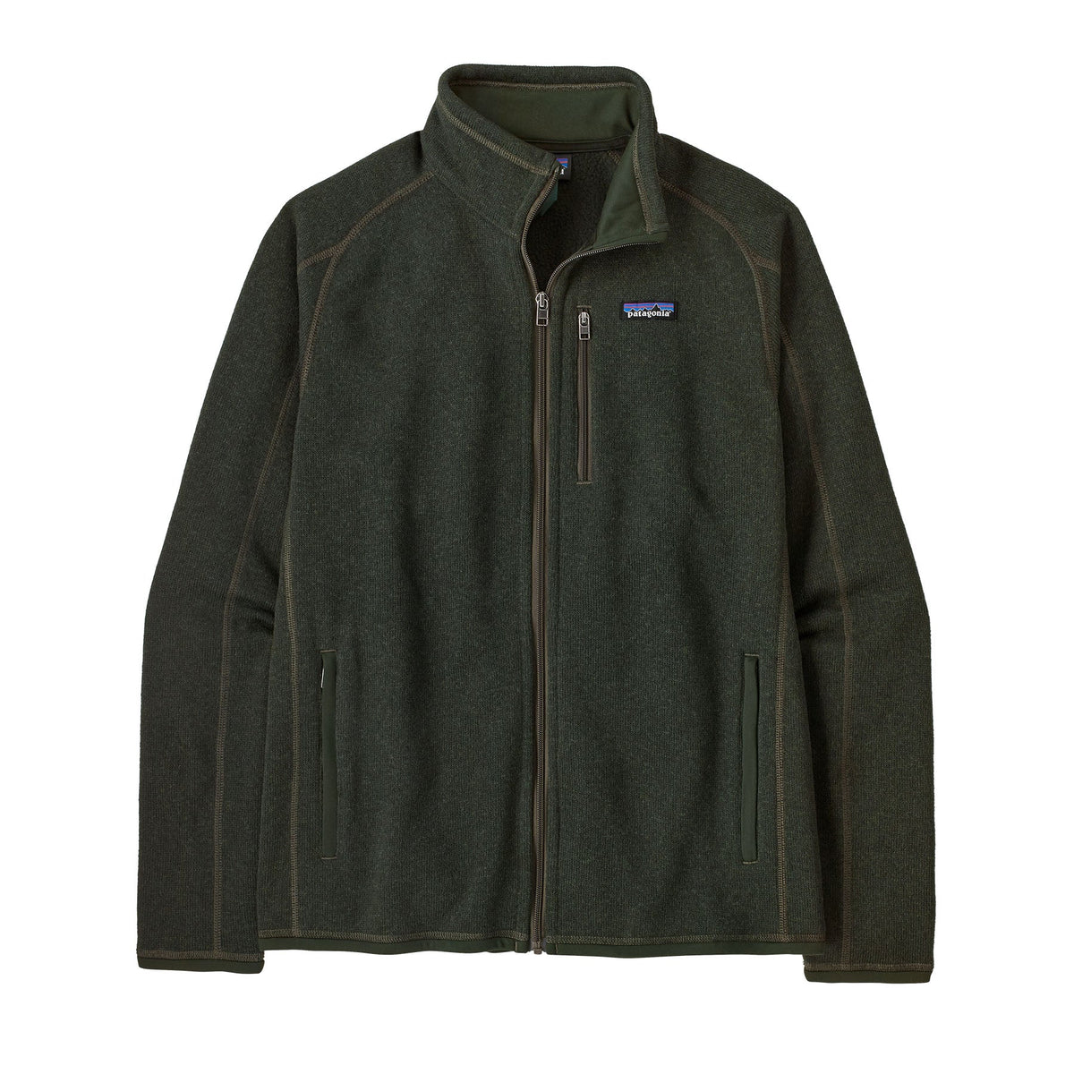 Patagonia Men's Better Sweater Fleece Jacket in Old Growth Green with full zip