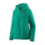 Patagonia Women's Houdini Jacket in bright green with hood and full zip
