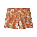 Patagonia Women's Barely Baggies Shorts in Oar Tan tropical floral pattern