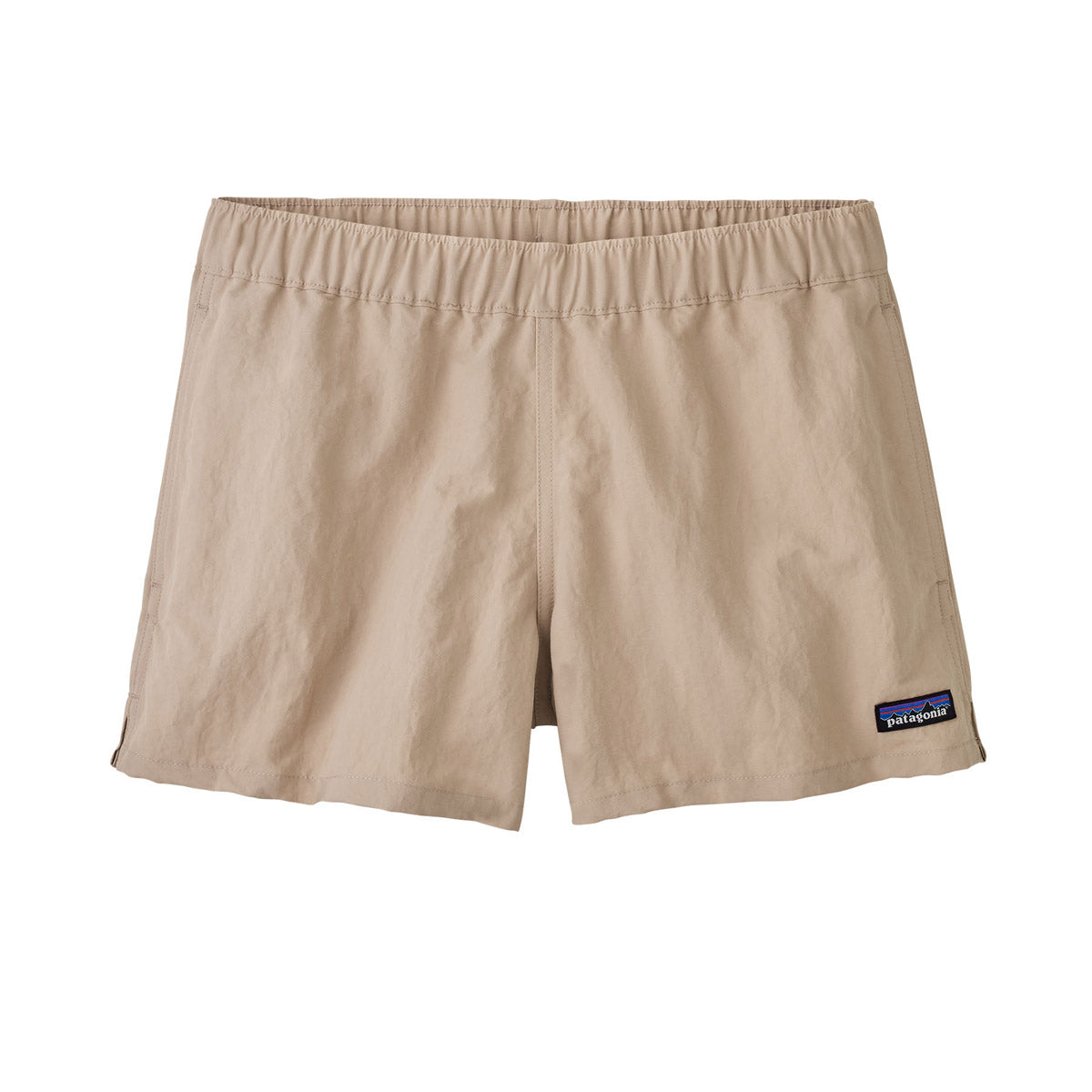 Patagonia Women's Barely Baggies Shorts in Oar Tan with elastic waistband