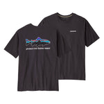 Patagonia Men's Home Water Trout Organic T-Shirt in black with colorful fish graphic