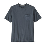 Patagonia Men's Line Logo Ridge Pocket Responsibili-Tee in dark grey with chest pocket