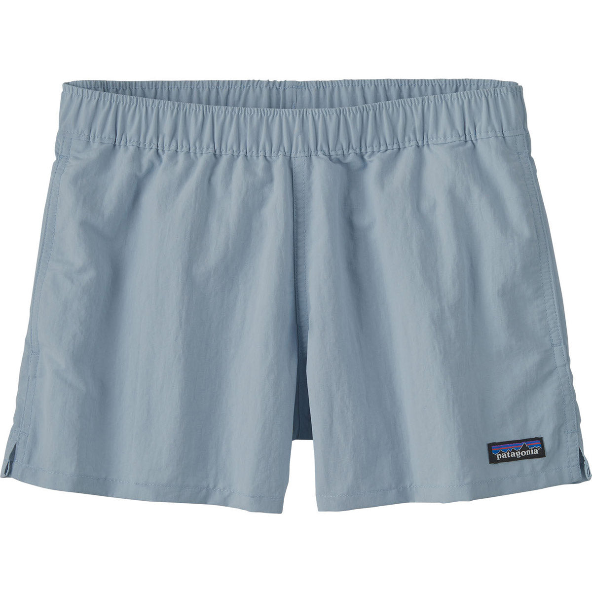 Patagonia Women's Barely Baggies Shorts in light blue with elastic waistband