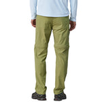 Back view of man wearing Patagonia Quandary convertible pants in olive green color