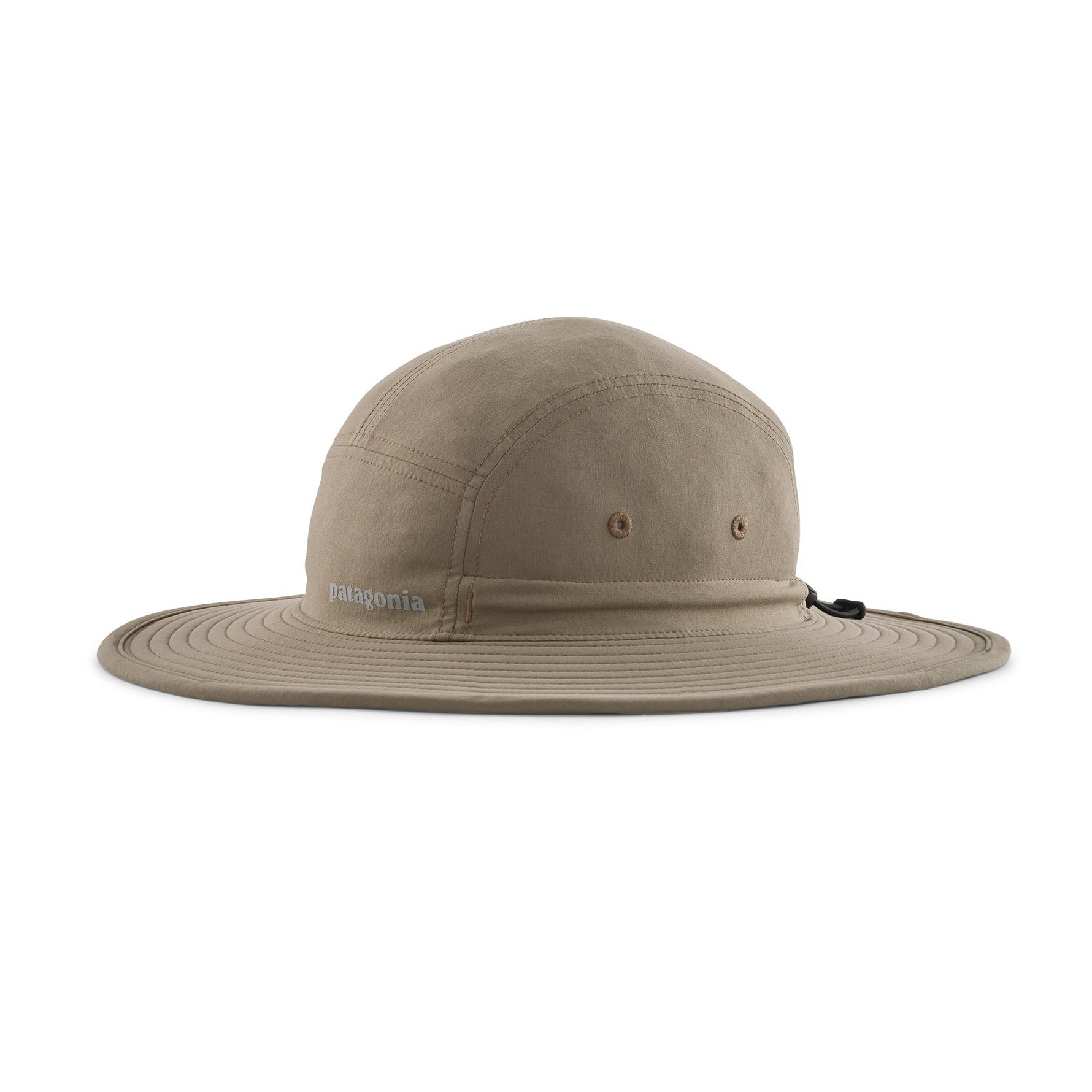 Patagonia Quandary Brimmer Hat in wing grey with wide brim and adjustable chin strap
