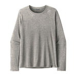 Patagonia Capilene Cool Daily long-sleeve shirt in Feather Grey, flat lay front view