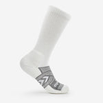 Thorlos white over-calf work sock with grey zigzag accent pattern on foot