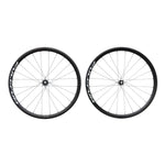 Fulcrum Racing 4 disc brake clincher wheelset pair on white background, front view