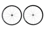 Fulcrum Racing 4 disc brake clincher wheelset pair shown from slightly different angle on white background