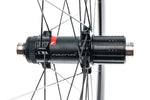 Close-up of Fulcrum disc brake rear hub showing freehub body and axle detail