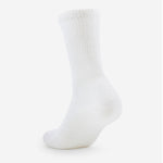 Thorlos Walking Moderate Cushion Crew Socks in white, rear view showing heel cushioning