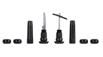 Muc-Off Stealth Tubeless Puncture Plugs kit with black components and tools displayed